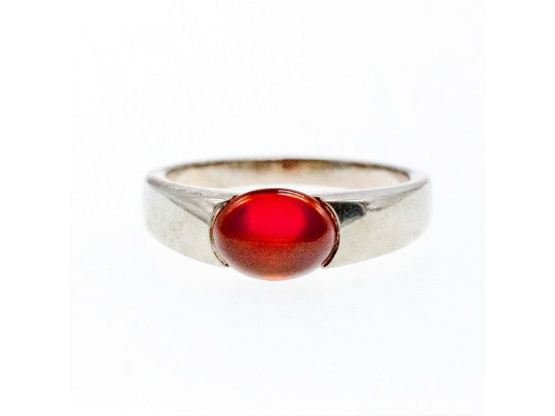 Vintage 925 Sterling Silver Agate Ring Size 7.25