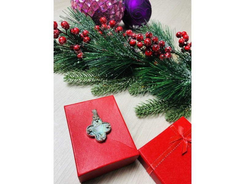 925 Sterling Silver Haliotis & CZ Pendant
