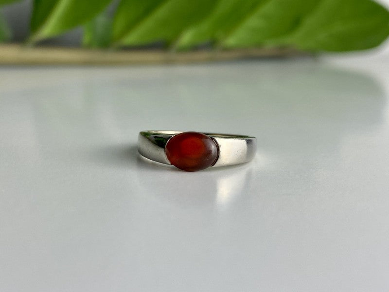 Vintage 925 Sterling Silver Agate Ring Size 7.25
