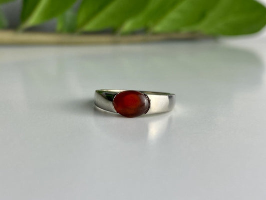 Vintage 925 Sterling Silver Agate Ring Size 7.25