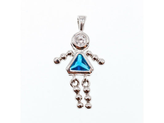 925 Sterling Silver CZ "Girl" Chain With Pendant