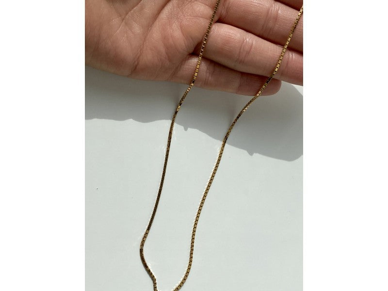 925 Sterling Silver Gold Plated Chain Italy 23.6 In