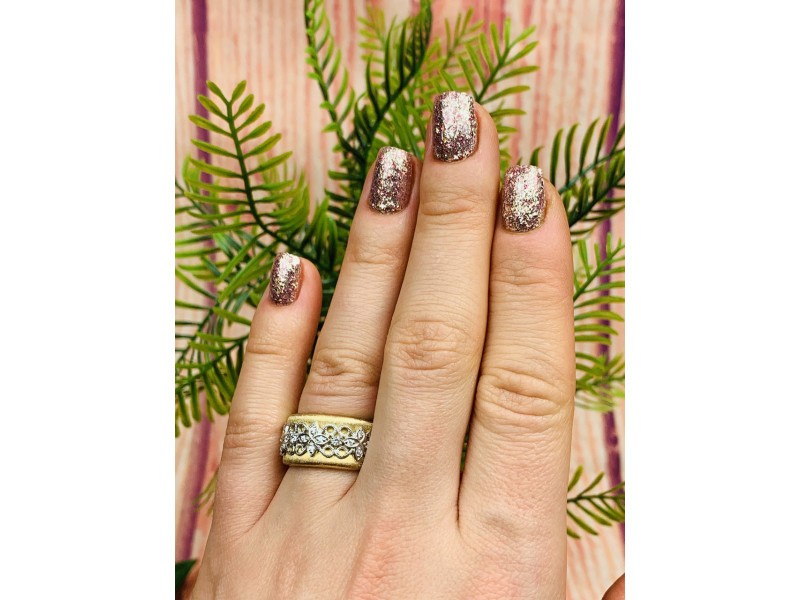925 Sterling Silver Gold Plated CZ Ring Size 7