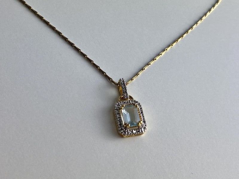 925 Sterling Silver Gold Plated Topaz Chain With Pendant