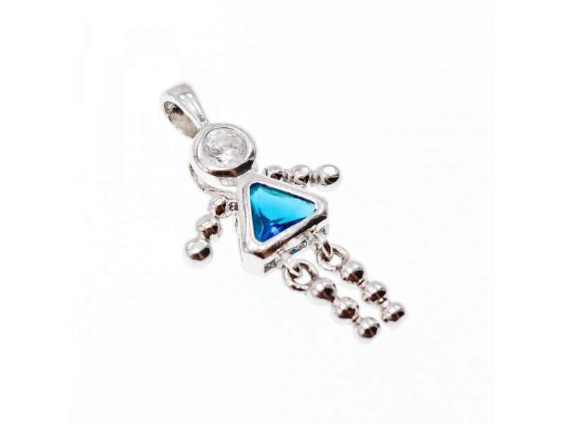 925 Sterling Silver CZ "Girl" Chain With Pendant
