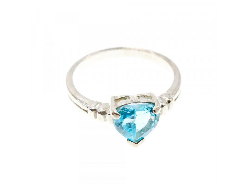 925 Sterling Silver Topaz "Heart" Ring Size 8