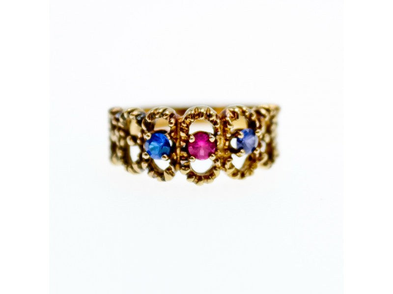 925 Sterling Silver Gold Plated CZ Ring Size 9.25