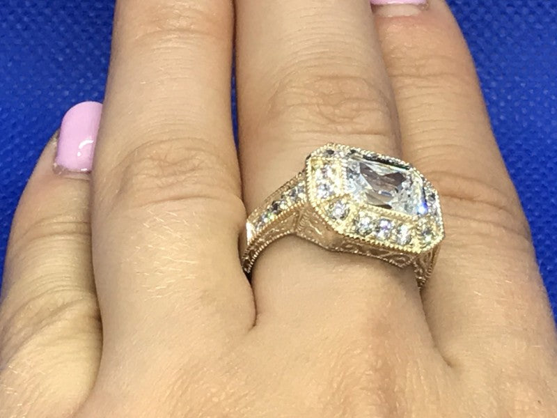 925 Sterling Silver CZ Ring Size 8.5
