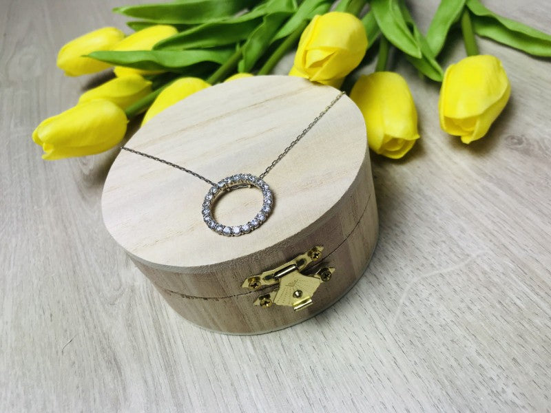 925 Sterling Silver CZ Chain With Pendant