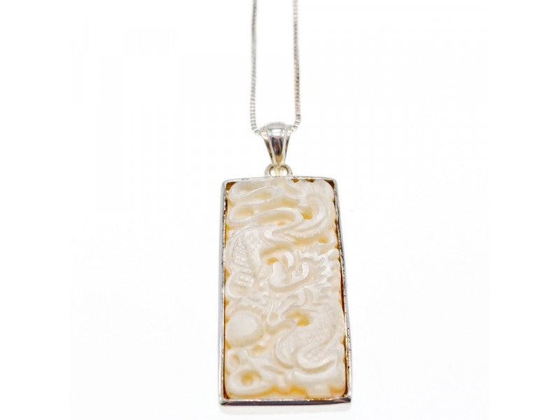 925 Sterling Silver Ivory Chain With Pendant