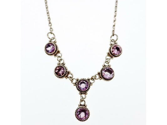 925 Sterling Silver Amethyst Necklace