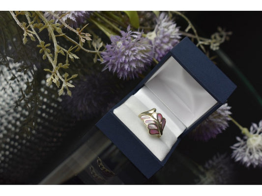 925 Sterling Silver Mother of Pearl Inserts Ring Size 6.5
