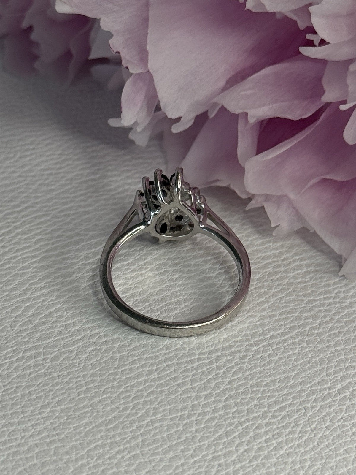 925 Sterling Silver Dark Blue & White Sapphire Ring Size 9 ; 7 ; 6.5