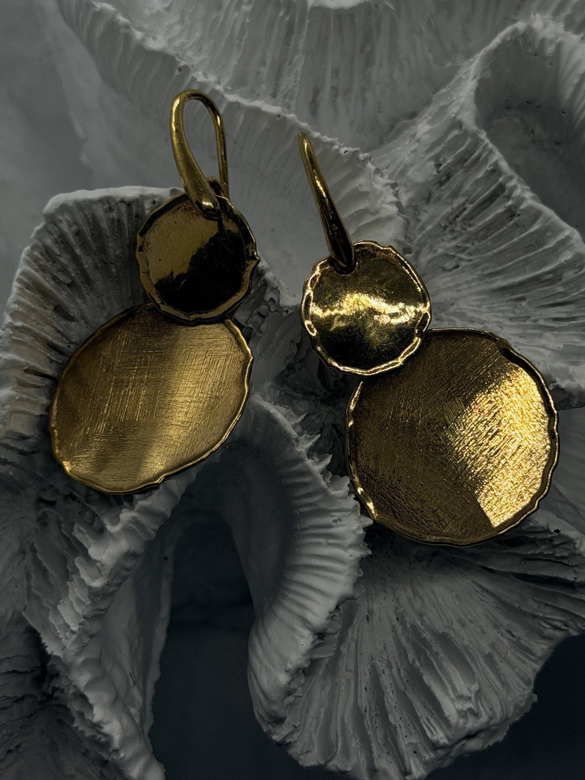Elegant Classy Italy Gold Plated 925 Sterling Silver Drop Earrings