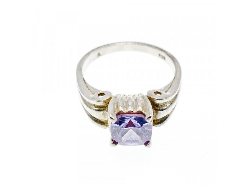 Vintage 925 Sterling Silver Amethyst Ring Size 11.75