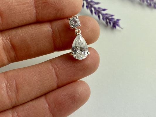 925 Sterling Silver CZ "Drop" Pendant