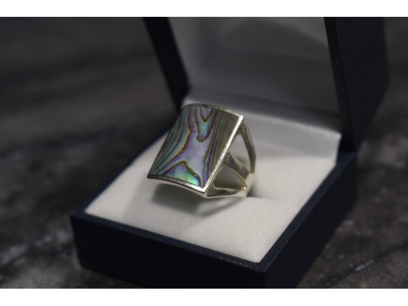925 Sterling Silver Haliotis Ring Size 10