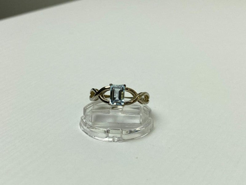 925 Sterling Silver Blue Spinel Ring Size 11.25