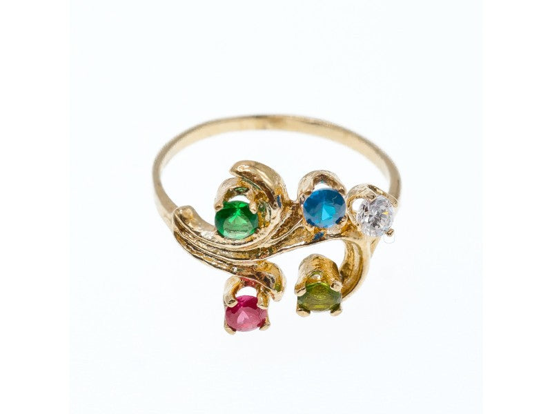 14K Yellow Gold Multicolor Spinel Ring Size 7