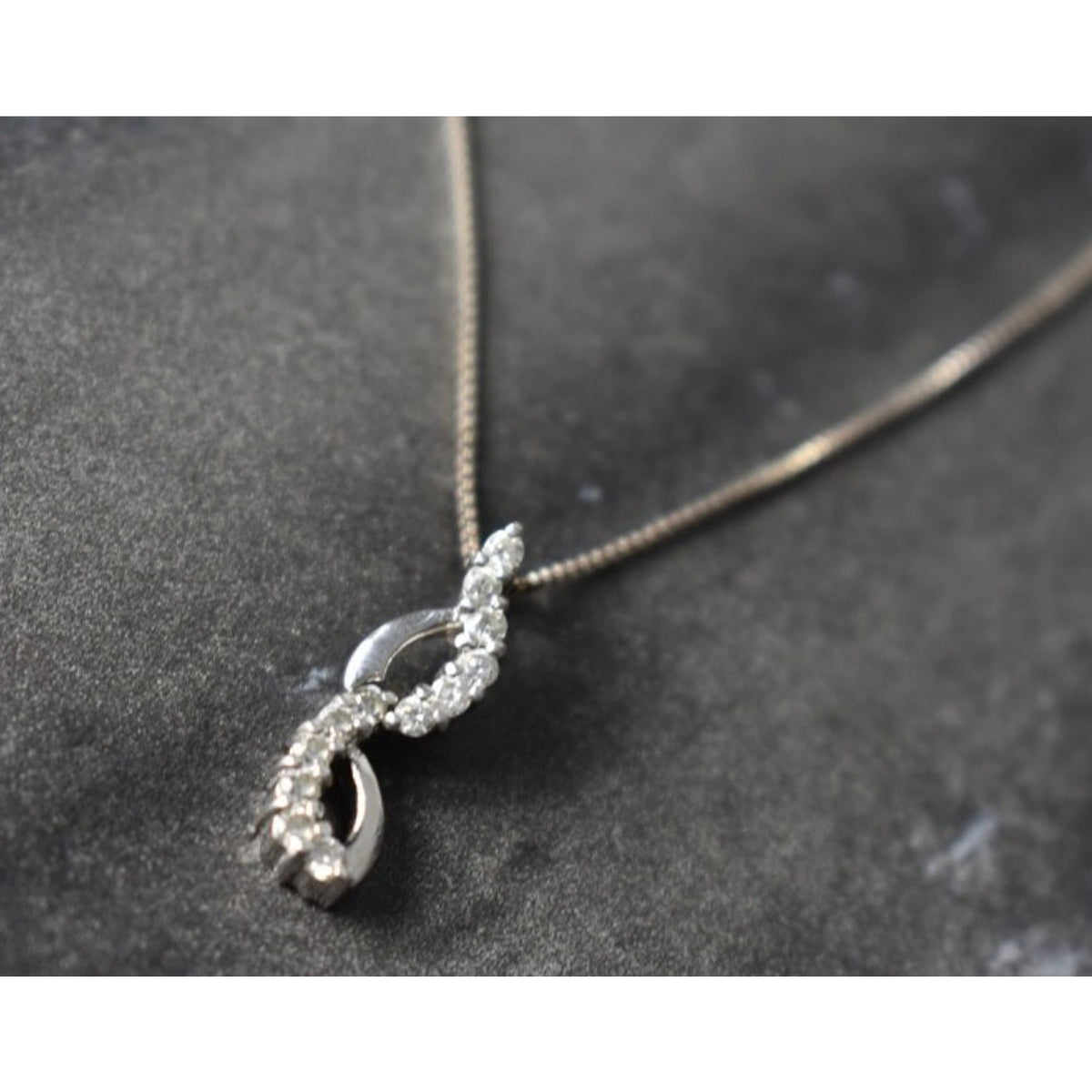 925 Sterling Silver CZ Chain With Pendant Italy