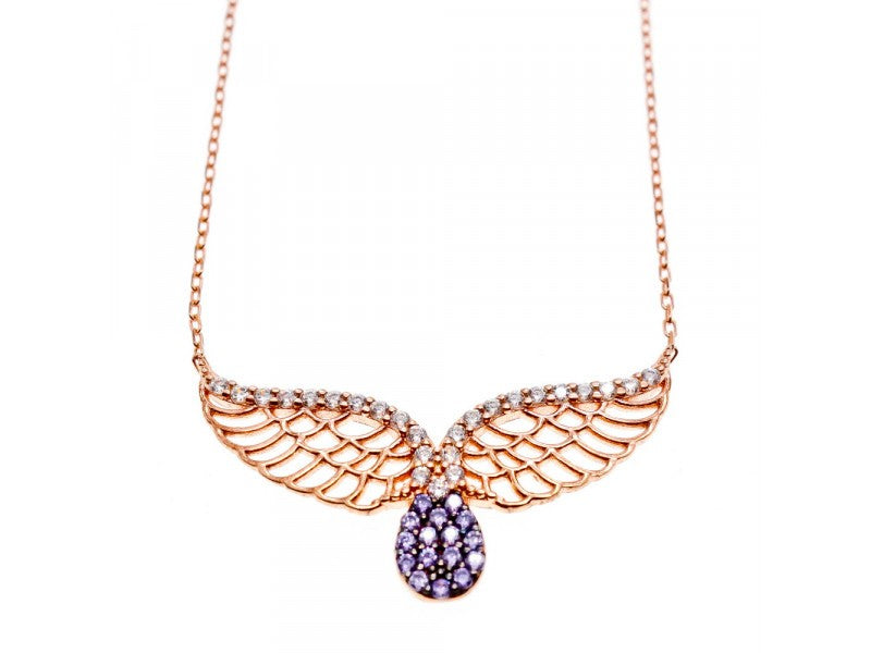 925 Sterling Silver Gold Plated CZ Necklace Turkey