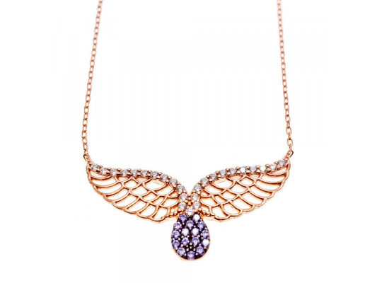 925 Sterling Silver Gold Plated CZ Necklace Turkey