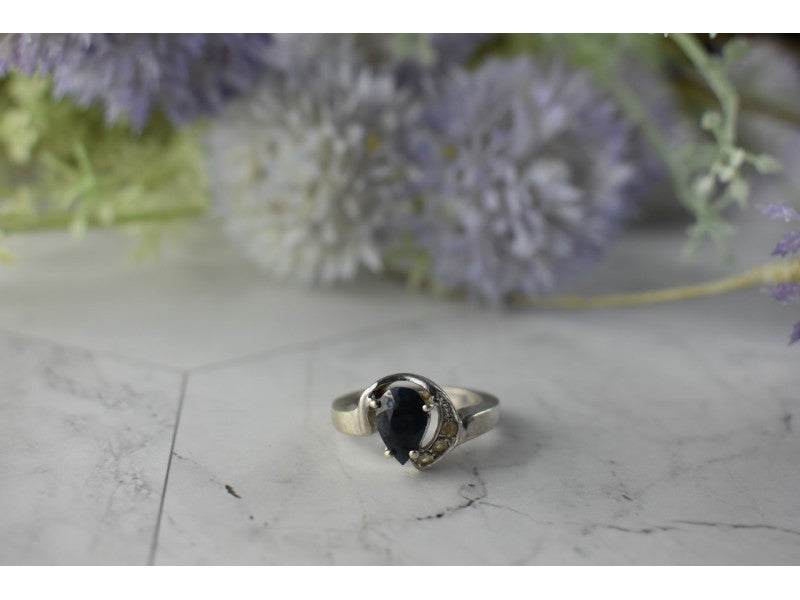 925 Sterling Silver Spinel & Quartz Ring Size 6.5