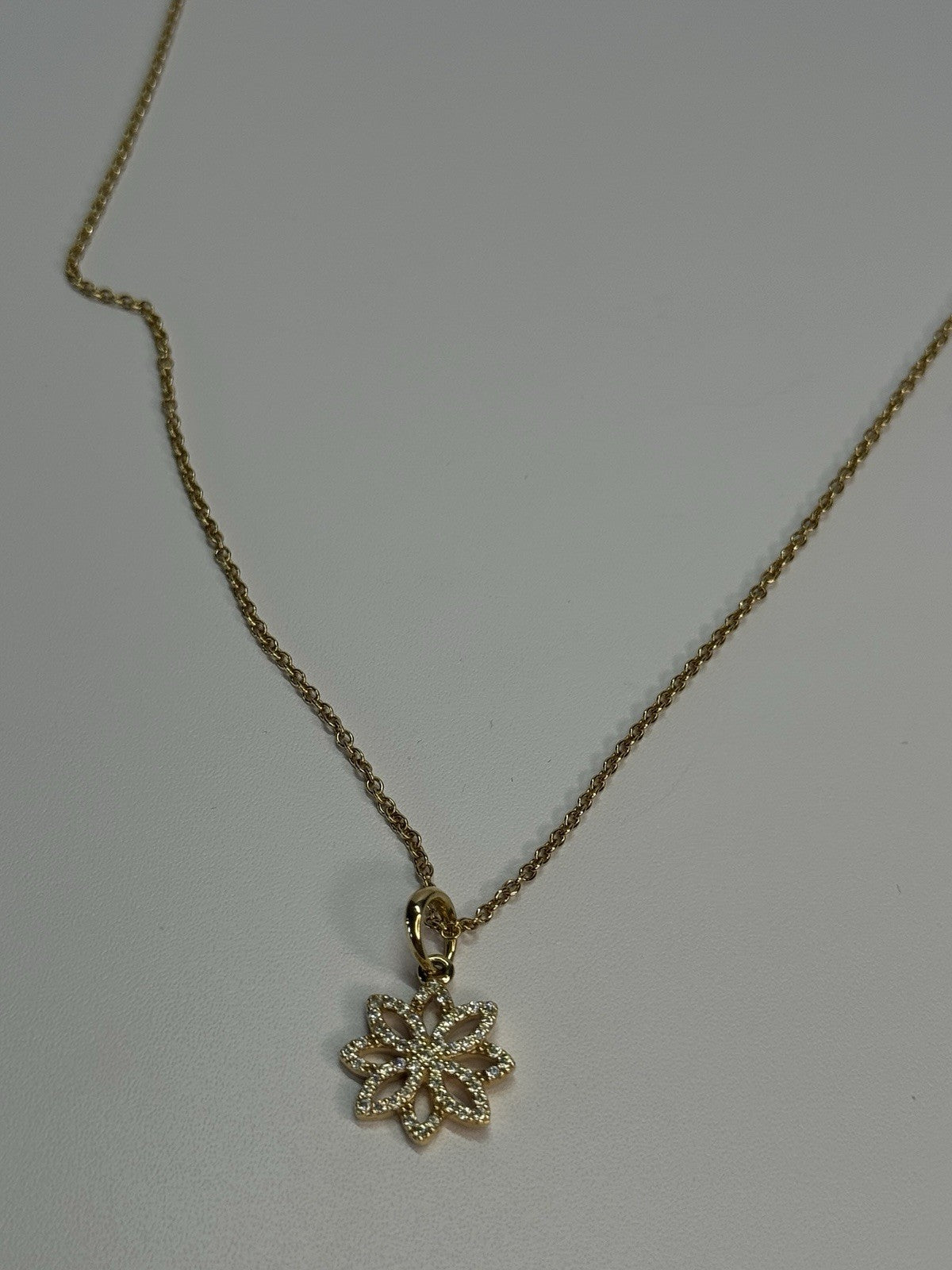 PANDORA 14K 585 YELLOW GOLD CZ NECKLACE LENGTH 23 INCH