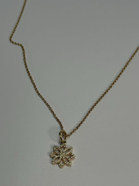 PANDORA 14K 585 YELLOW GOLD CZ NECKLACE LENGTH 23 INCH