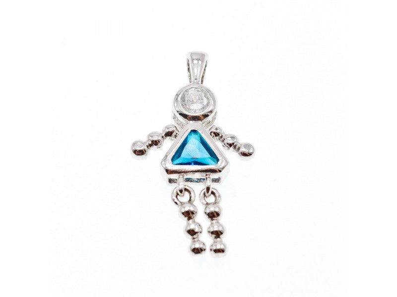 925 Sterling Silver CZ "Girl" Chain With Pendant