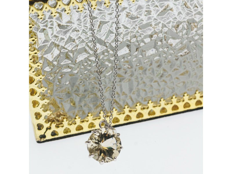 925 Sterling Silver Citrine Chain With Pendant