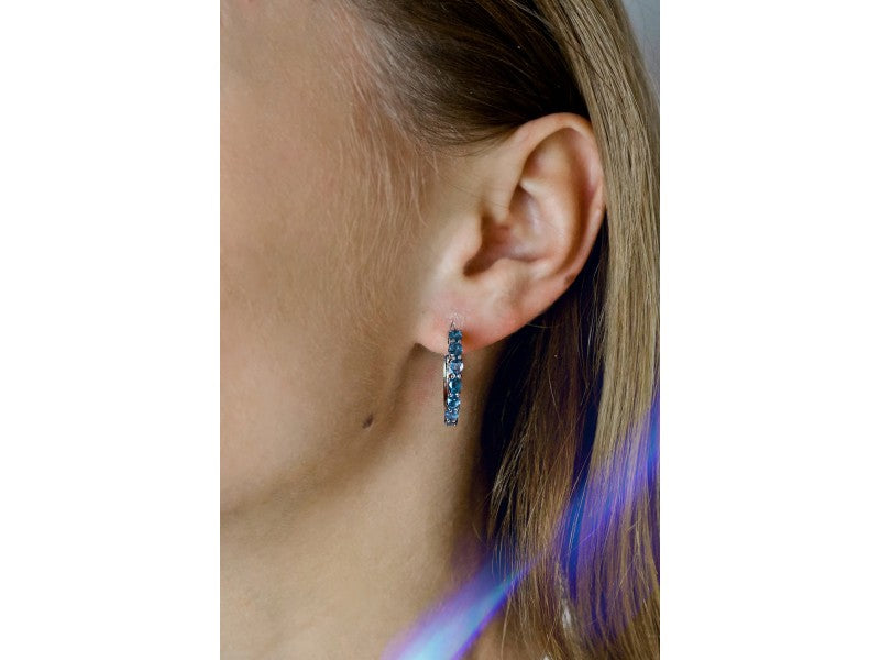 925 Sterling Silver Aquamarine Earrings