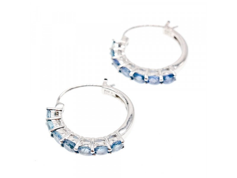 925 Sterling Silver Aquamarine Earrings