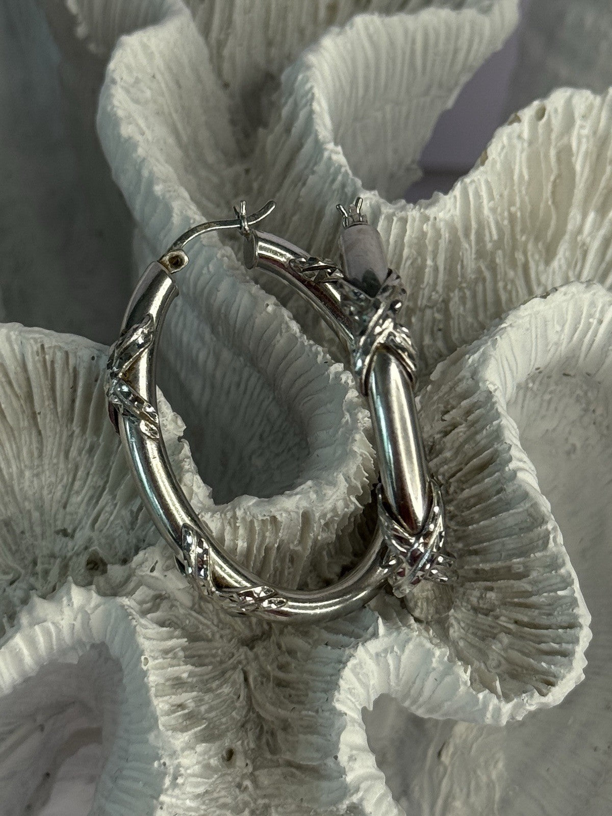 Classy 925 Sterling Silver Earrings Length 1.60 Inch