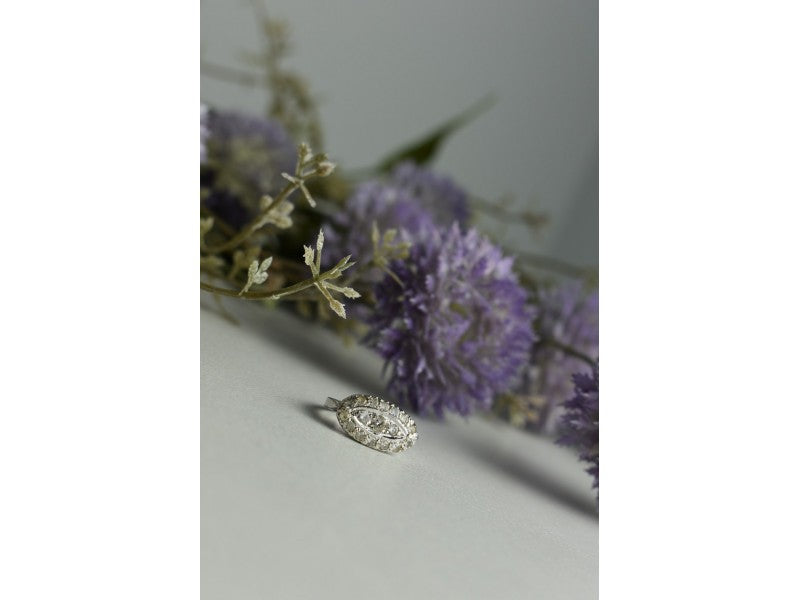 925 Sterling Silver White Beryl/Goshenite Ring Size 5.5