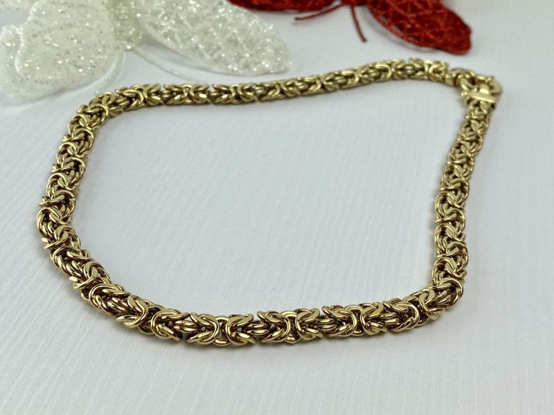 925 Sterling Silver Gold Plated Necklace Italy