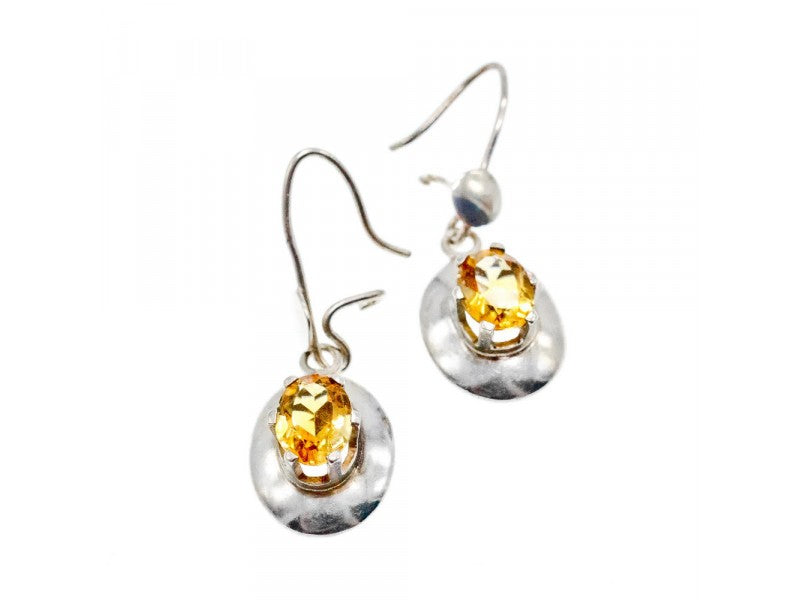 925 Sterling Silver Yellow Tourmaline Earrings