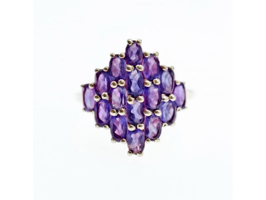 925 Sterling Silver Purple Tourmaline Ring Size 9.5