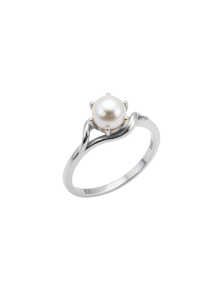 La Pais 14K White Gold Pearl Ring Size 6.5