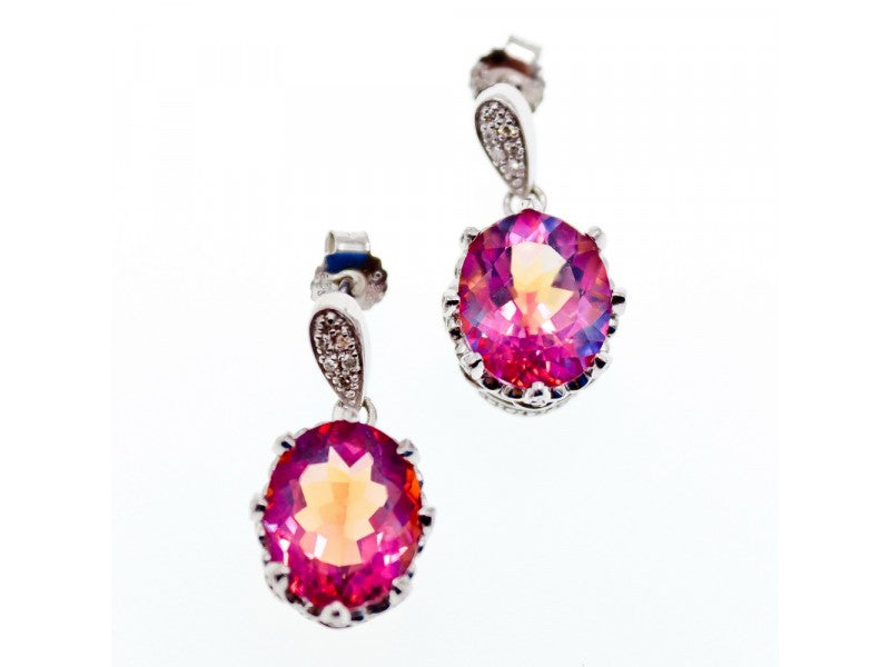 925 Sterling Silver Mystic & White Topaz Earrings