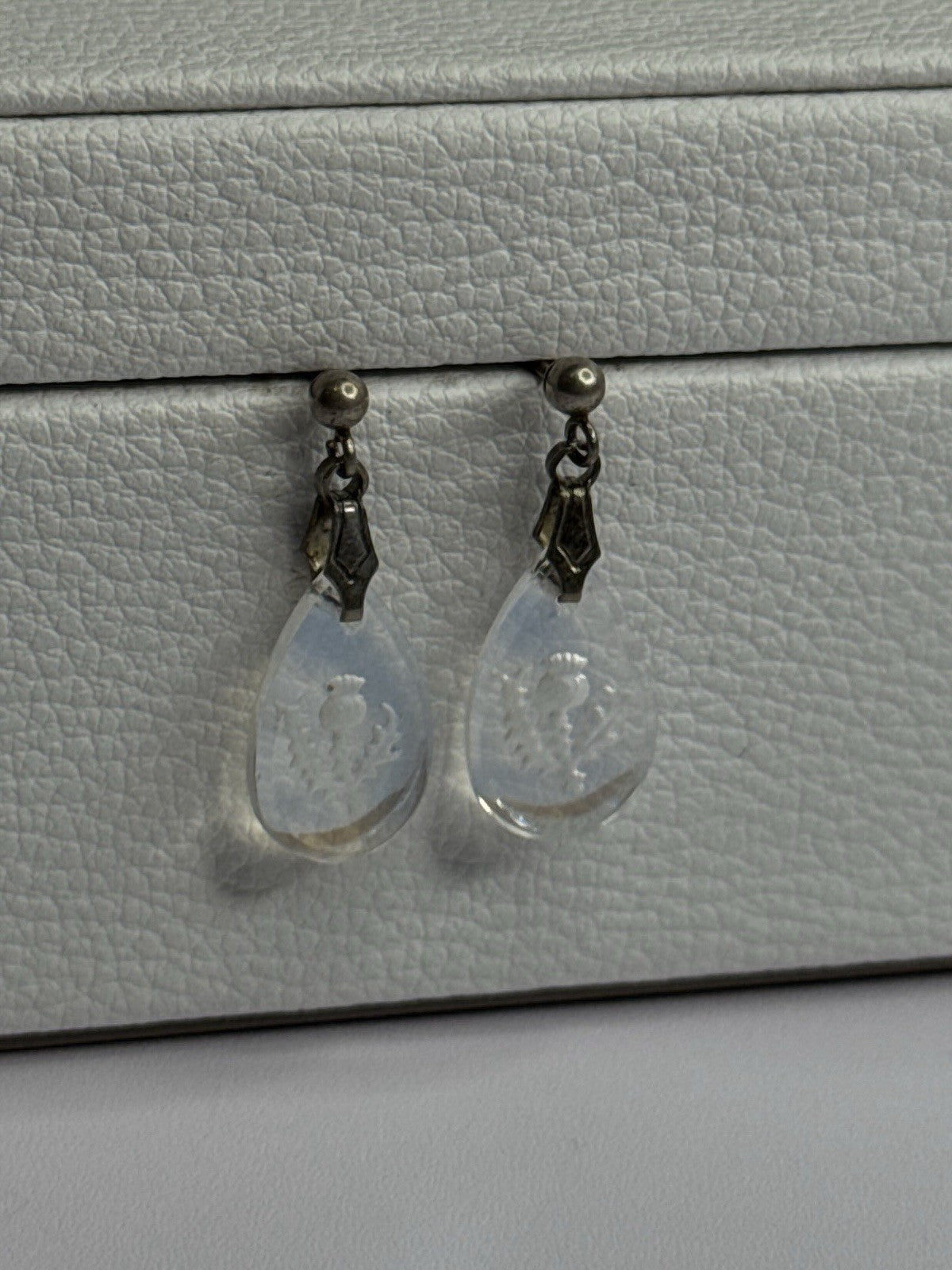 Aurora Borealis Teardrop 925 Sterling Silver Earrings Length 1 Inch
