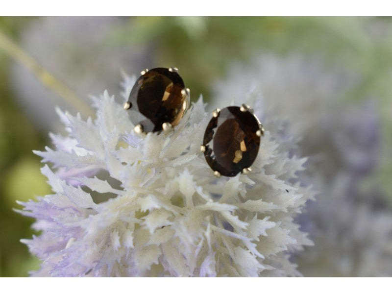 925 Sterling Silver Hessonite Stud Earrings