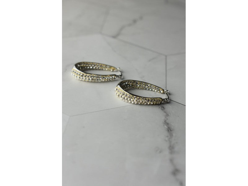 925 Sterling Silver CZ "Glitter Drops" Earrings