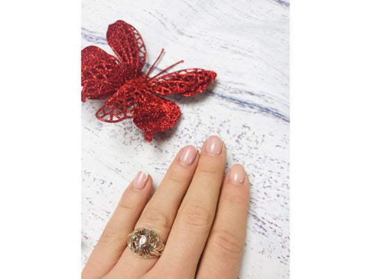 925 Sterling Silver Gold Plated Inserts Ring Size 6.5