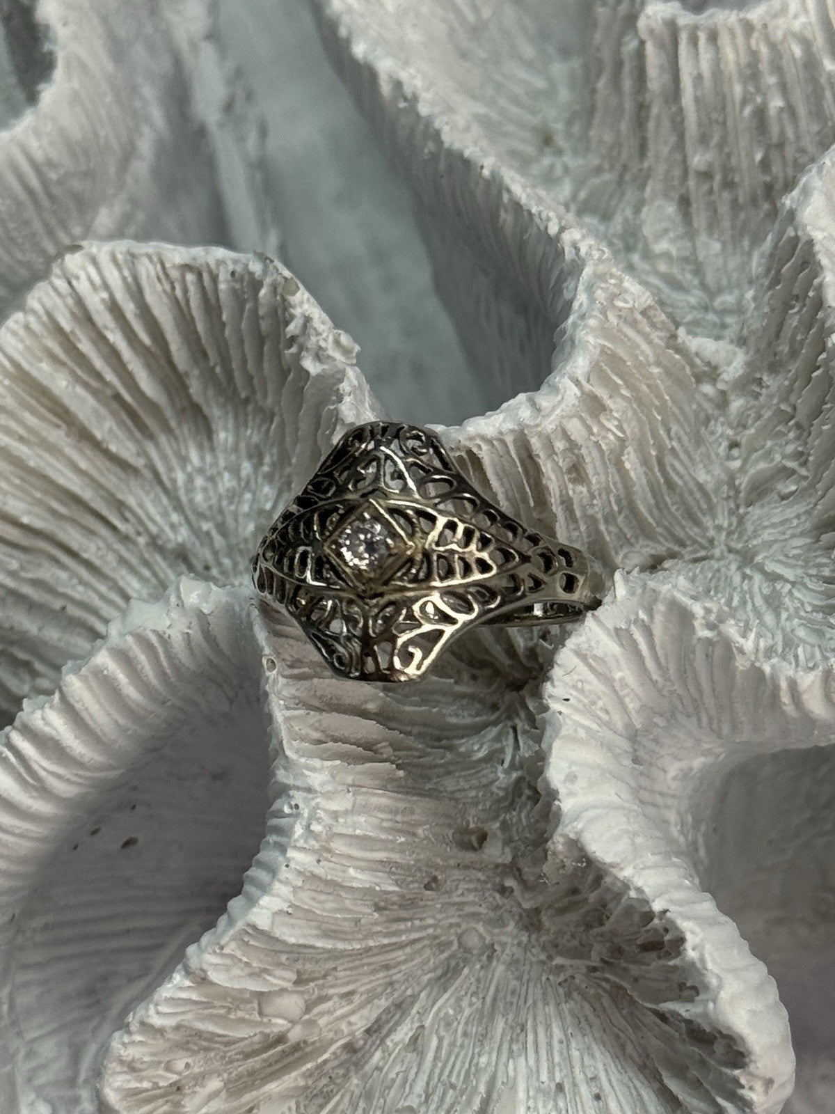925 Sterling Silver Beryl Ring Size 8
