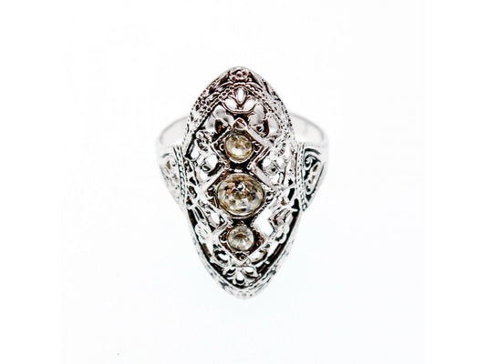 925 Sterling Silver Tourmaline Ring Size 6.5