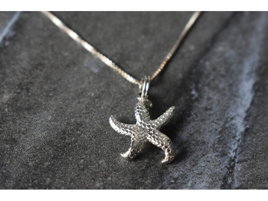 925 Sterling Silver Starfish Chain With Pendant Italy