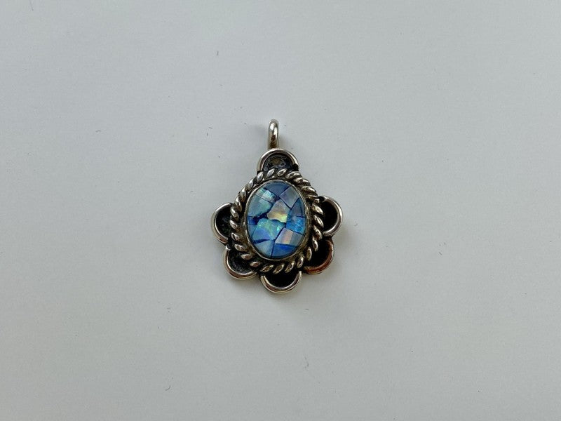 925 Sterling Silver Mosaic Opal Pendant