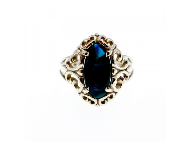 925 Sterling Silver Galiotis Openwork Ring Size 7