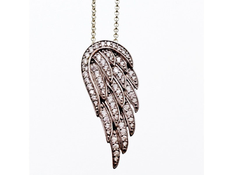 925 Sterling Silver CZ "Angel Wing" Chain With Pendant